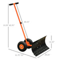 Snow Shovel With Wheels, Snow Pusher, Cushioned Adjustable Angle Handle Snow Removal Tool, 29