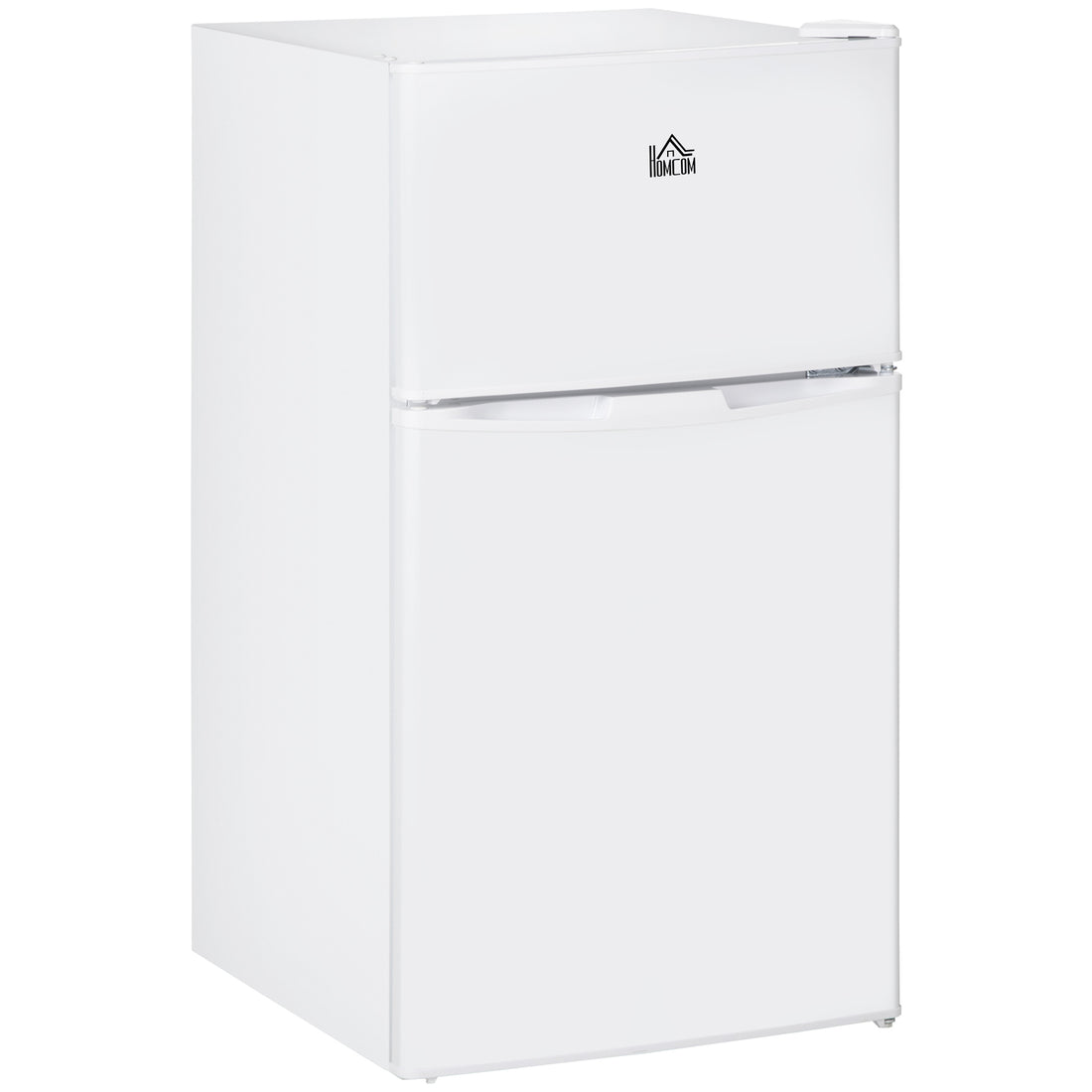 Double Door Mini Fridge With Freezer, 3.2 Cu.Ft Compact Refrigerator With Adjustable Shelf, Adjustable Thermostat And Reversible Door For Bedroom, Dorm, Home Office, White White Steel