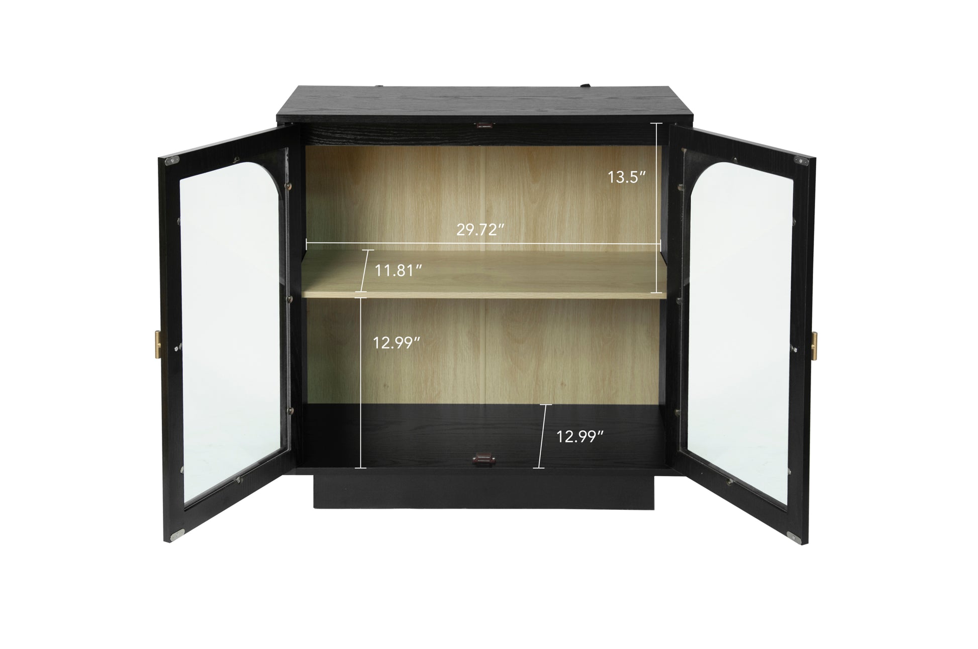 Storage Cabinet With Acrylic Door For Living Room, Dining Room, Study Black Particle Board