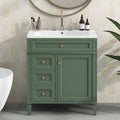 30'' Bathroom Vanity With Top Sink, Modern Bathroom Storage Cabinet With 2 Drawers And A Tip Out Drawer, Single Sink Bathroom Vanity Same As Sw000103Aaf Green Mdf