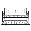 Daybed With Trundle Black Black Metal