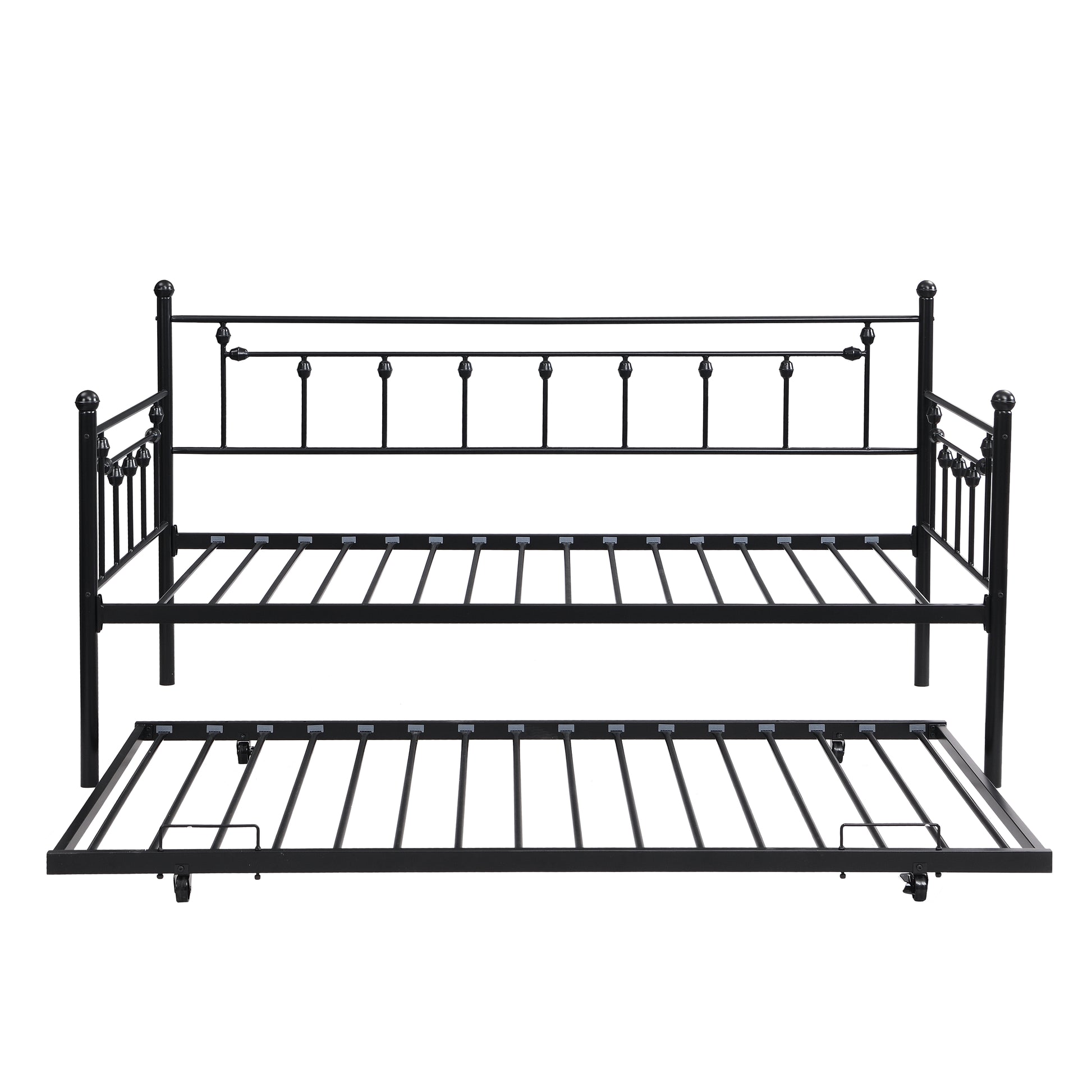 Daybed With Trundle Black Black Metal