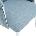 Coolmore Leisure Dining Chairs Accent Chair Velvet Accent Lounge Chair With Metal Feet 2Pc Set Light Blue Boucle