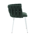 Coolmore Leisure Dining Chairs Accent Chair Velvet Accent Lounge Chair With Metal Feet 2Pc Set Emerald Boucle