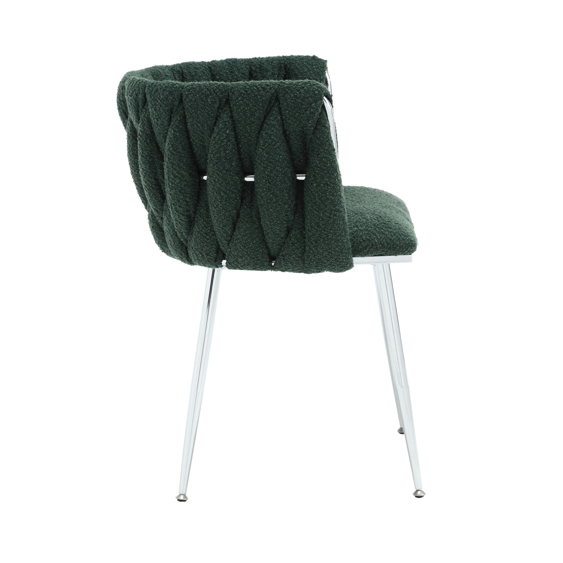 Coolmore Leisure Dining Chairs Accent Chair Velvet Accent Lounge Chair With Metal Feet 2Pc Set Emerald Boucle