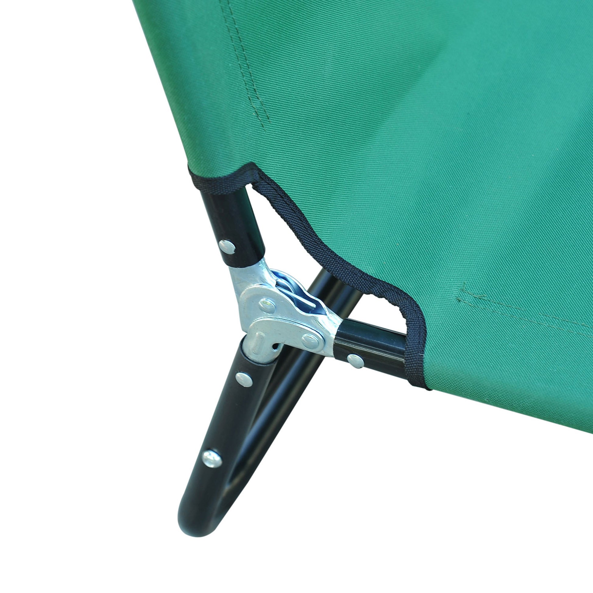 Foldable Outdoor Chaise Lounge Chair, 5 Level Reclining Camping Tanning Chair With Strong Oxford Fabric For Beach, Yard, Patio, Pool, Green Green Steel