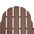 Folding Adirondack Chair, Faux Wood Patio & Fire Pit Chair, Weather Resistant Hdpe For Deck, Outside Garden, Porch, Backyard, Brown Brown Polyethylene