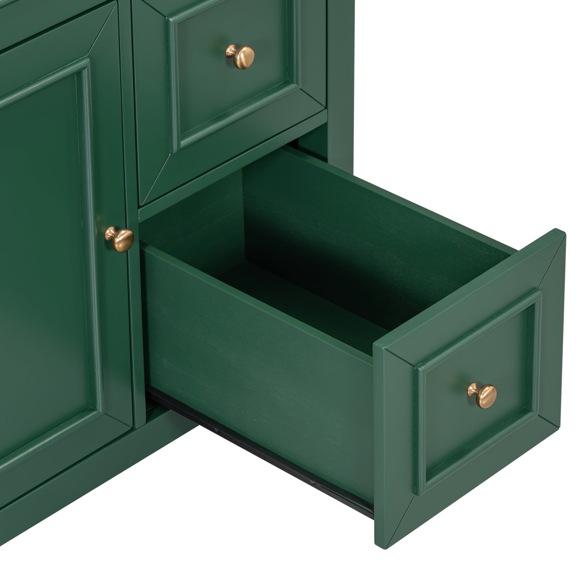 30" Bathroom Vanity With Sink Top, Bathroom Vanity Cabinet With Door And Two Drawers, Solid Wood Frame, One Package, Green Old Sku:Wf311620Aag Green Solid Wood Mdf