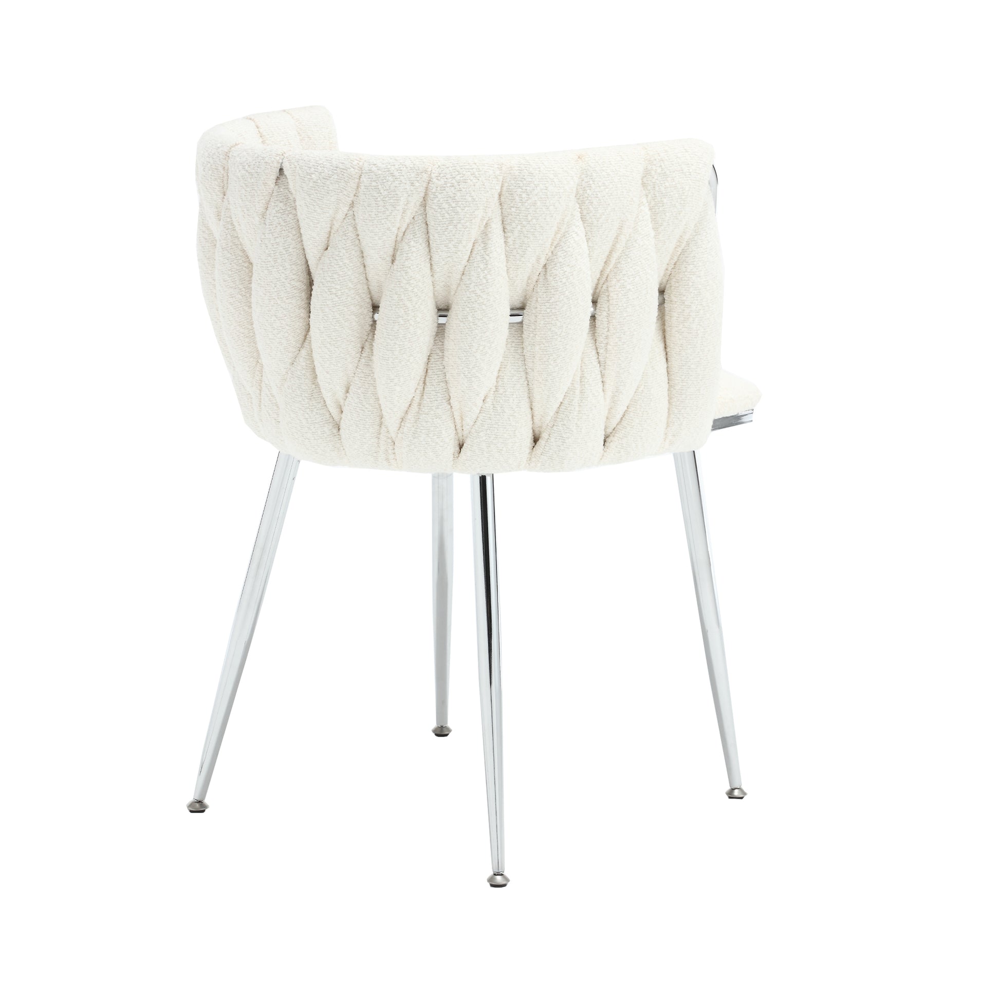 Coolmore Leisure Dining Chairs Accent Chair Velvet Accent Lounge Chair With Metal Feet 2Pc Set Ivory Boucle