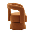 Coolmore 360 Degree Swivel Cuddle Barrel Accent Chairs, Round Armchairs With Wide Upholstered, Fluffy Fabric Chair For Living Room, Bedroom, Office, Waiting Rooms Orange Boucle Orange Foam Boucle