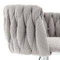 Coolmore Vintage Bar Stools With Back And Footrest Counter Height Dining Chairs 2Pc Set Gray Boucle