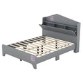 3 Pieces Bedroom Sets Twin Size House Bed With Storage Headboard, Wooden Nightstand And Storage Dresser,Gray Gray Wood