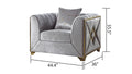 Velencia 3Pc Modern Living Room Set In Silver Silver Wood Primary Living Space Modern Upholstered Wood 6 Seat