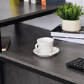 68 Inch Office Table Computer Desk Workstation Bookshelf With Cpu Stand, Spacious Storage Shelves & Chic Modern Woodgrain Design, Grey Grey Engineered Wood