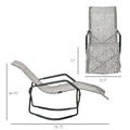 Rocking Sun Lounger, Chaise Lounge Rocker For Sunbathing, Sun Tanning, Foldable, Portable Outdoor Patio Chair, Gray Gray Steel