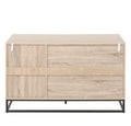 3 Door Cabinet, Accent Storage Cabinet, Suitable For Living Room, Bedroom, Dining Room, Study Natural Particle Board