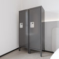 1 Door Tall Single Metal Locker Retro Style Storage Cabinet Industrial Furniture For Living Room Bedroom Storage Room Gym School Grey Grey Steel