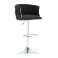Coolmore Vintage Bar Stools With Back And Footrest Counter Height Dining Chairs 2Pc Set Black Boucle