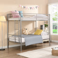 Metal Bunk Bed Silver Silver Metal