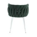 Coolmore Leisure Dining Chairs Accent Chair Velvet Accent Lounge Chair With Metal Feet 2Pc Set Emerald Boucle