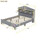 3 Pieces Bedroom Sets Full Size House Bed With Storage Headboard, Wooden Nightstand And Storage Dresser,Gray Gray Wood