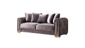 Impreza Modern Style Sofa In Silver Silver Velvet Wood Primary Living Space Modern Upholstered Wood