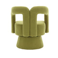 Coolmore 360 Degree Swivel Cuddle Barrel Accent Chairs, Round Armchairs With Wide Upholstered, Fluffy Fabric Chair For Living Room, Bedroom, Office, Waiting Rooms Olive Green Boucle Olive Green Foam Boucle