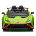 Lamborghini Huracan Sto 24V Kids Electric Ride On Drift Car: Speeds 1.86 5.59 Mph, Ages 3 8, Foam Front Wheels, 360 Spin, Led Lights, Dynamic Music, Early Learning, Usb Port, Drift Feature Green Polypropylene