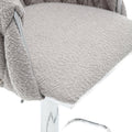 Coolmore Vintage Bar Stools With Back And Footrest Counter Height Dining Chairs 2Pc Set Gray Boucle