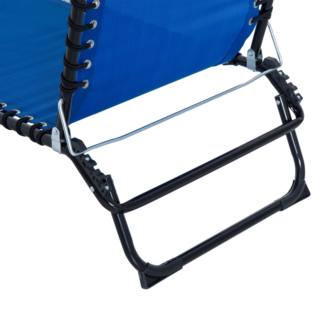 Folding Chaise Lounge Pool Chair, Patio Sun Tanning Chair, Outdoor Lounge Chair With 4 Position Reclining Back,Mesh Seat For Beach, Yard, Patio, Dark Blue Blue Steel