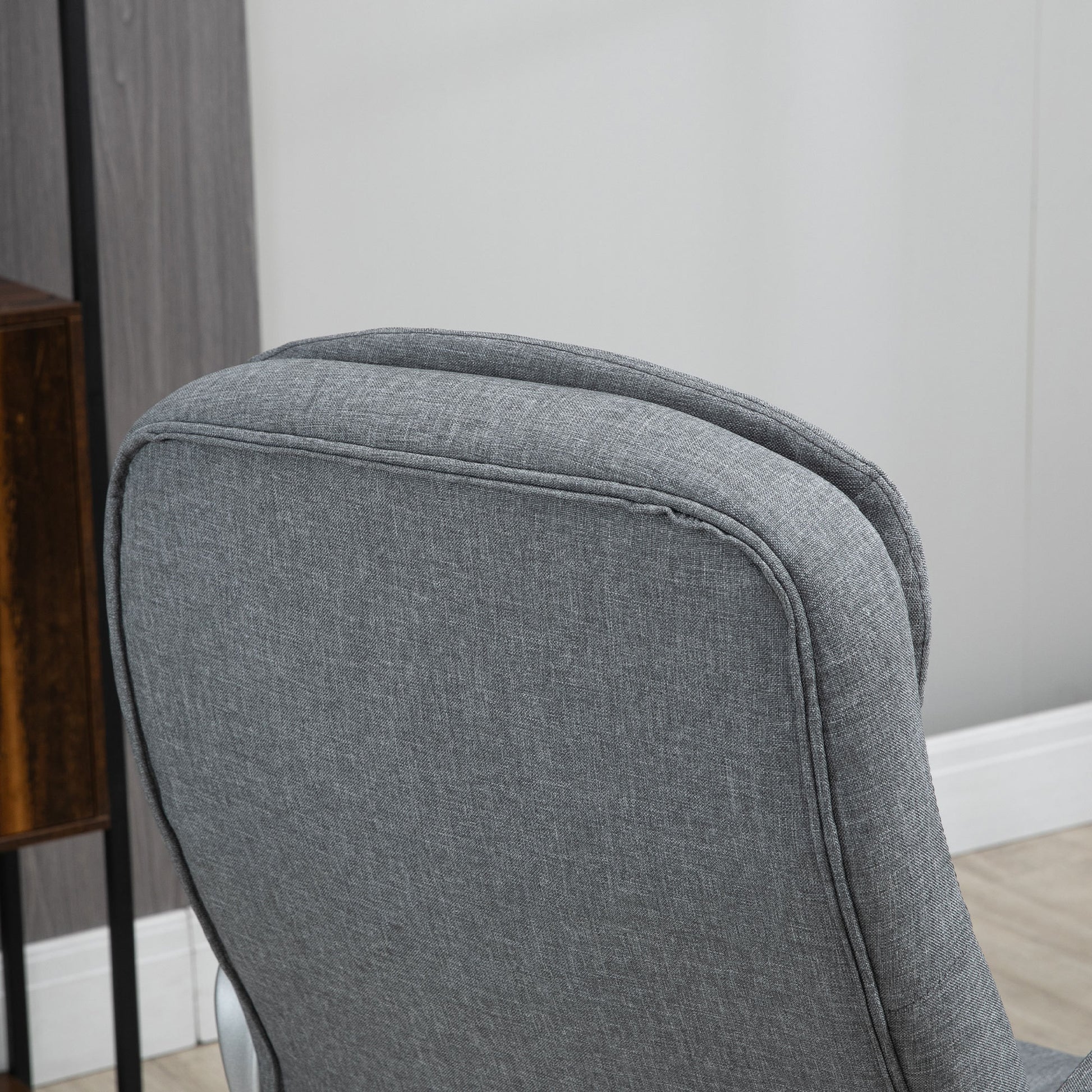 High Back Home Office Chair Executive Computer Chair With Adjustable Height, Upholstered Thick Padding Headrest And Armrest Grey Light Grey Foam