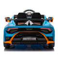 Lamborghini Huracan Sto 24V Kids Electric Ride On Drift Car: Speeds 1.86 5.59 Mph, Ages 3 8, Foam Front Wheels, 360 Spin, Led Lights, Dynamic Music, Early Learning, Usb Port, Drift Feature Blue