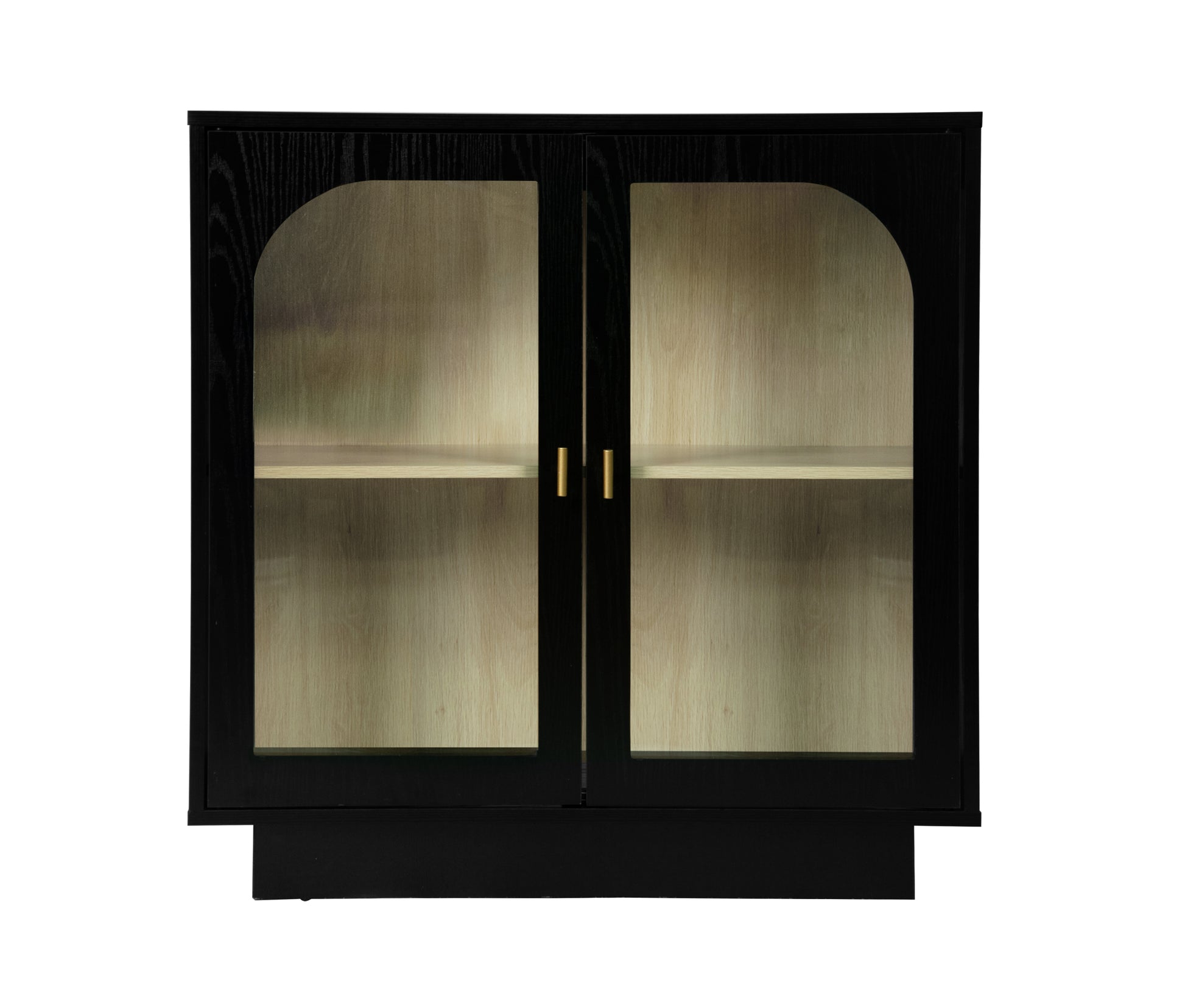 Storage Cabinet With Acrylic Door For Living Room, Dining Room, Study Black Particle Board