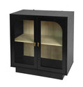 Storage Cabinet With Acrylic Door For Living Room, Dining Room, Study Black Particle Board