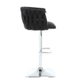 Coolmore Vintage Bar Stools With Back And Footrest Counter Height Dining Chairs 2Pc Set Black Boucle