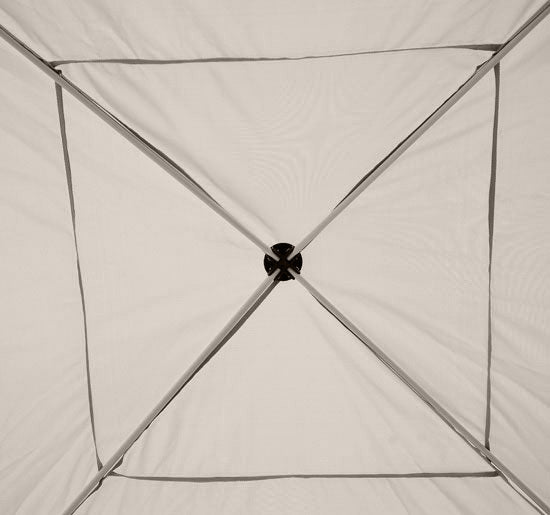 210D Oxford 10' X 10' Pop Up Canopy Tent With Netting, Instant Screen Room House, Tents For Parties, Height Adjustable, With Carry Bag, For Outdoor, Garden, Patio Beige Steel