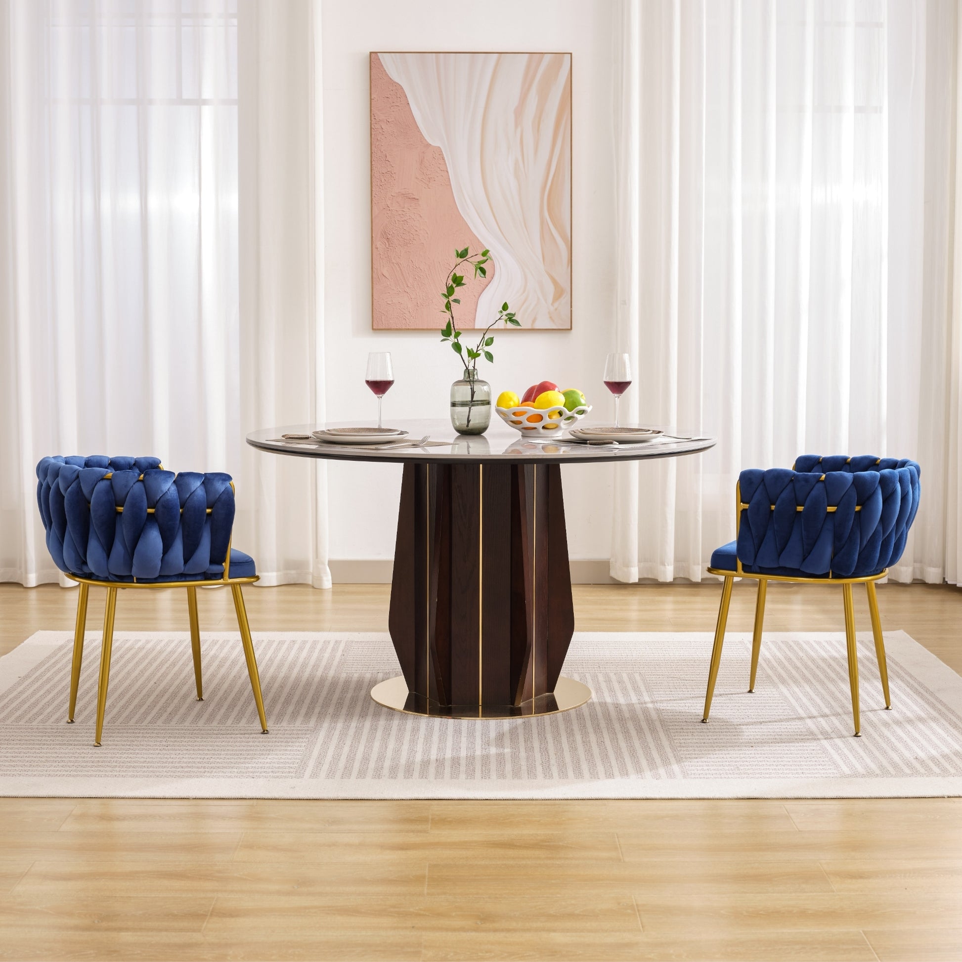 Living Room Chairs,Velvet Makeup Vanity Chair With Back Arm Modern Bedroom Accent Chair Elegant Comfy Single Upholstered Chair With Gold Metal Legs Blue,2 Set Blue Foam Velvet