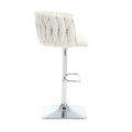 Coolmore Vintage Bar Stools With Back And Footrest Counter Height Dining Chairs 2Pc Set Ivory Boucle