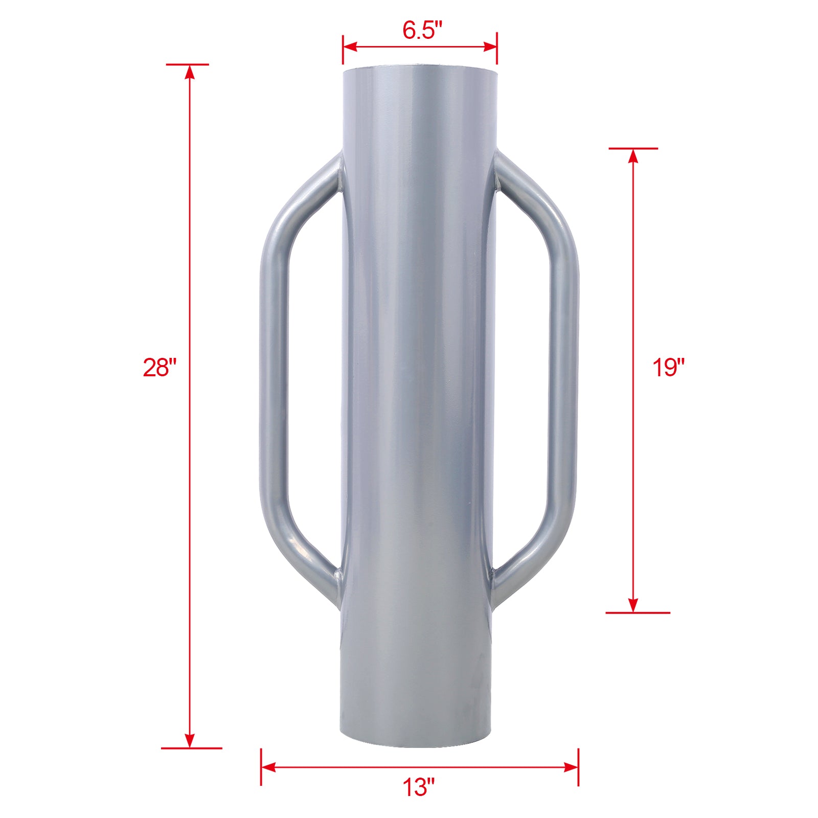 Iron Fence Post Driver, 37Lb Metal Fence Post Driver With Handle, Heavy Duty T Post Pounder Rammer For Installing Fence Post Grey Steel