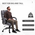 High Back Big And Tall Executive Office Chair 484Lbs With Wide Seat, Computer Desk Chair With Linen Fabric, Adjustable Height, Swivel Wheels, Light Grey Light Grey Polyester