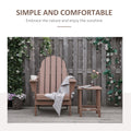 Folding Adirondack Chair, Faux Wood Patio & Fire Pit Chair, Weather Resistant Hdpe For Deck, Outside Garden, Porch, Backyard, Brown Brown Polyethylene