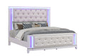 Opium Queen 4 Pc Bedroom Set In Milky White Box Spring Required Queen White Wood 4 Piece Set Bedroom Bed Included,Dresser Included,Mirror Included,Nightstand Included Contemporary,Modern Tufted Wood