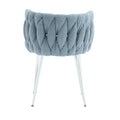 Coolmore Leisure Dining Chairs Accent Chair Velvet Accent Lounge Chair With Metal Feet 2Pc Set Light Blue Boucle