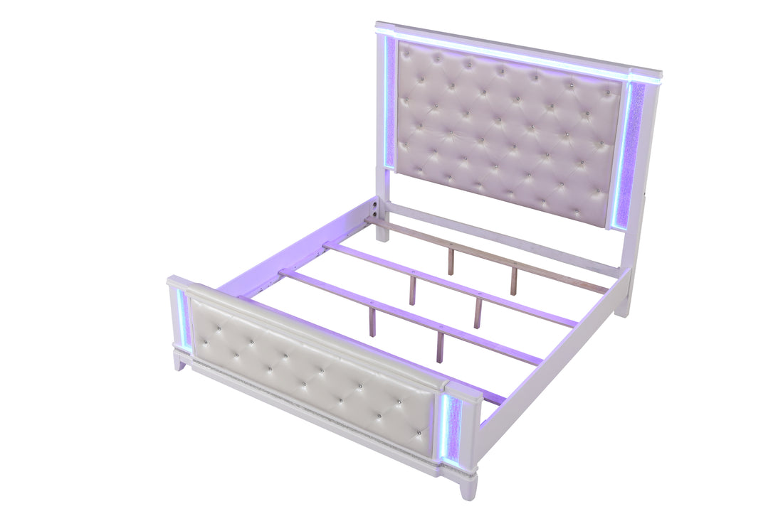 Opium Queen Bed In Milky White Queen Box Spring Required White Wood Bedroom Modern Wood