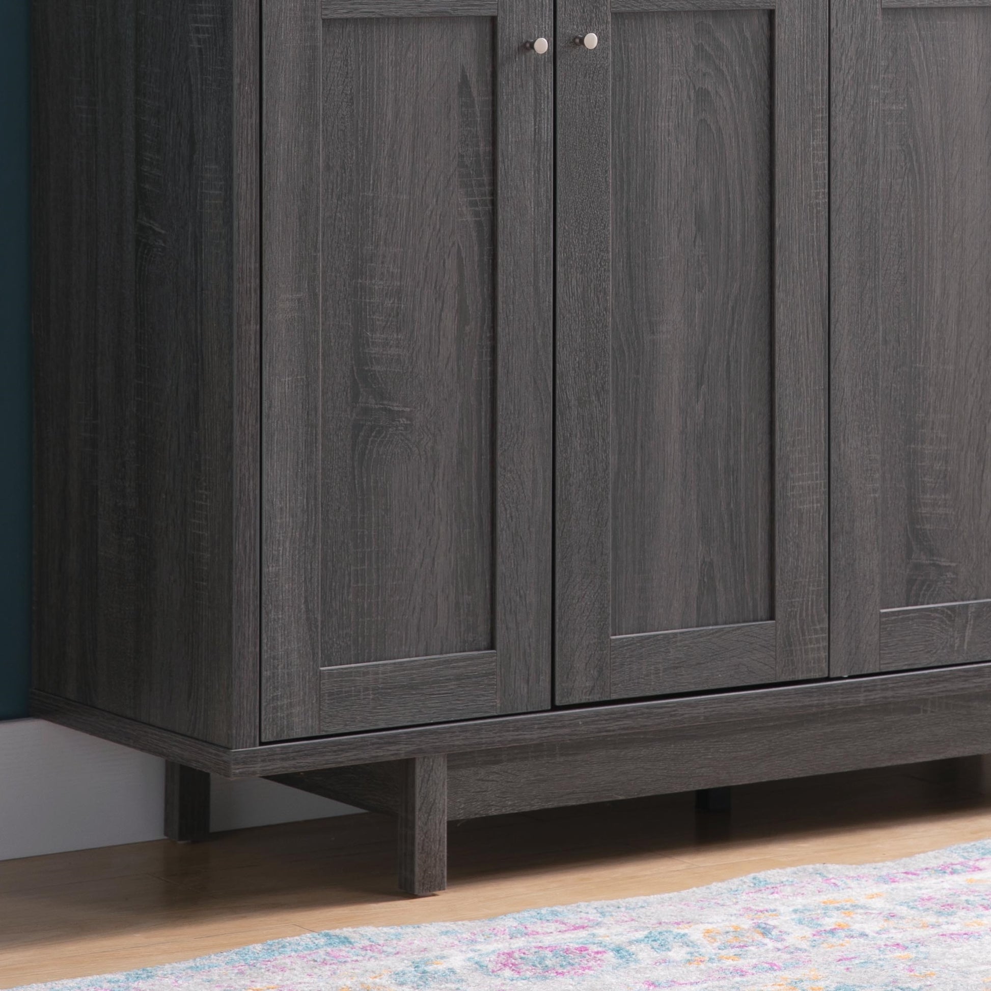 Buffet Four Door With Six Shelves Grey Grey Particle Board