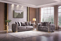 Impreza Modern Style Loveseat In Silver Silver Wood Primary Living Space Modern Upholstered Wood