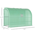 10' X 5' X 7' Lean To Greenhouse, Walk In Green House, Plant Nursery With 2 Roll Up Doors And Windows, Pe Cover And 3 Wire Shelves, Green Green Polyethylene