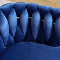 Living Room Chairs,Velvet Makeup Vanity Chair With Back Arm Modern Bedroom Accent Chair Elegant Comfy Single Upholstered Chair With Gold Metal Legs Blue,2 Set Blue Foam Velvet