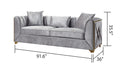 Velencia 2Pc Modern Living Room Set In Silver Silver Wood Primary Living Space Modern Upholstered Wood 5 Seat