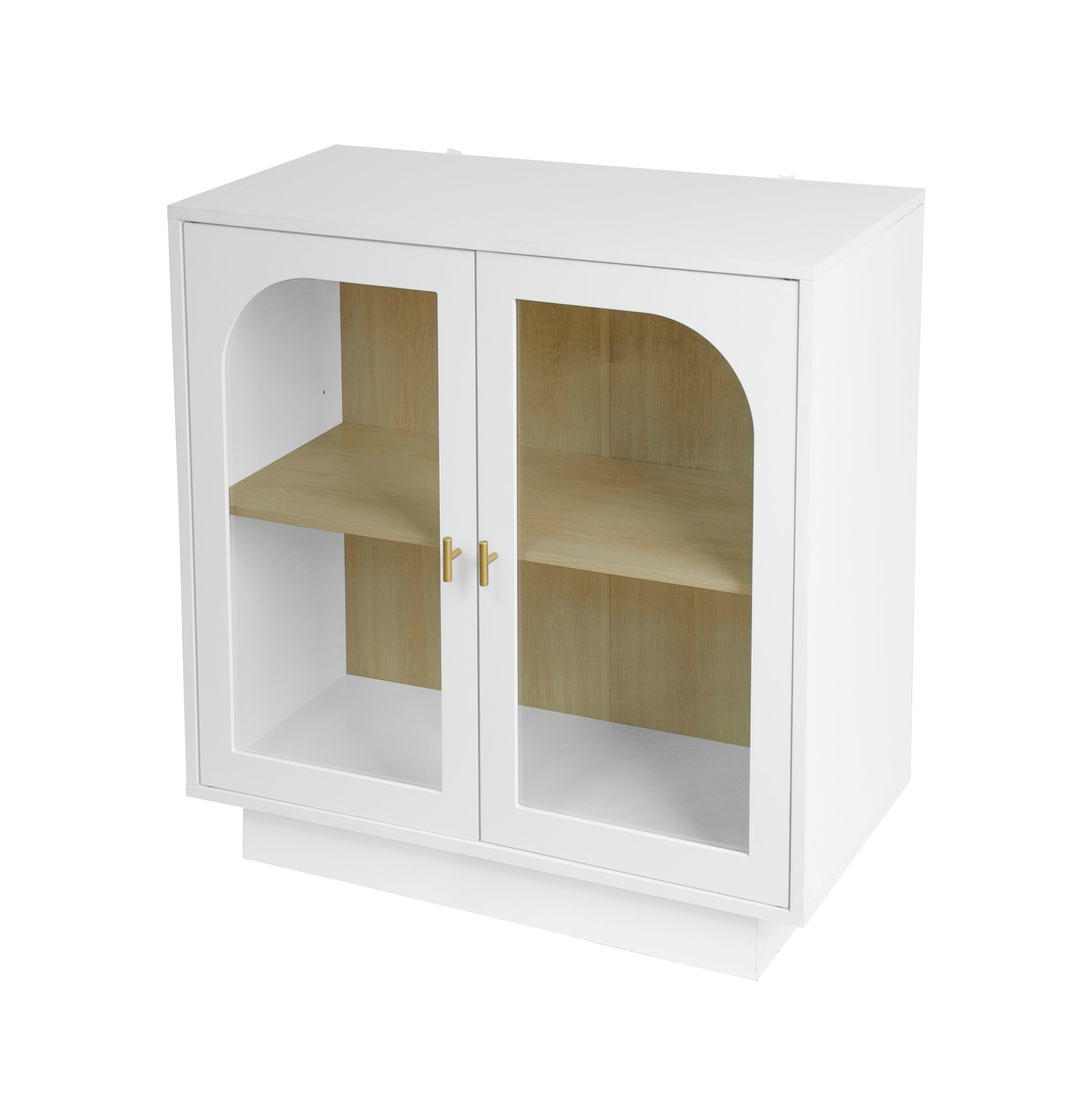 Storage Cabinet With Acrylic Door For Living Room, Dining Room, Study White Particle Board